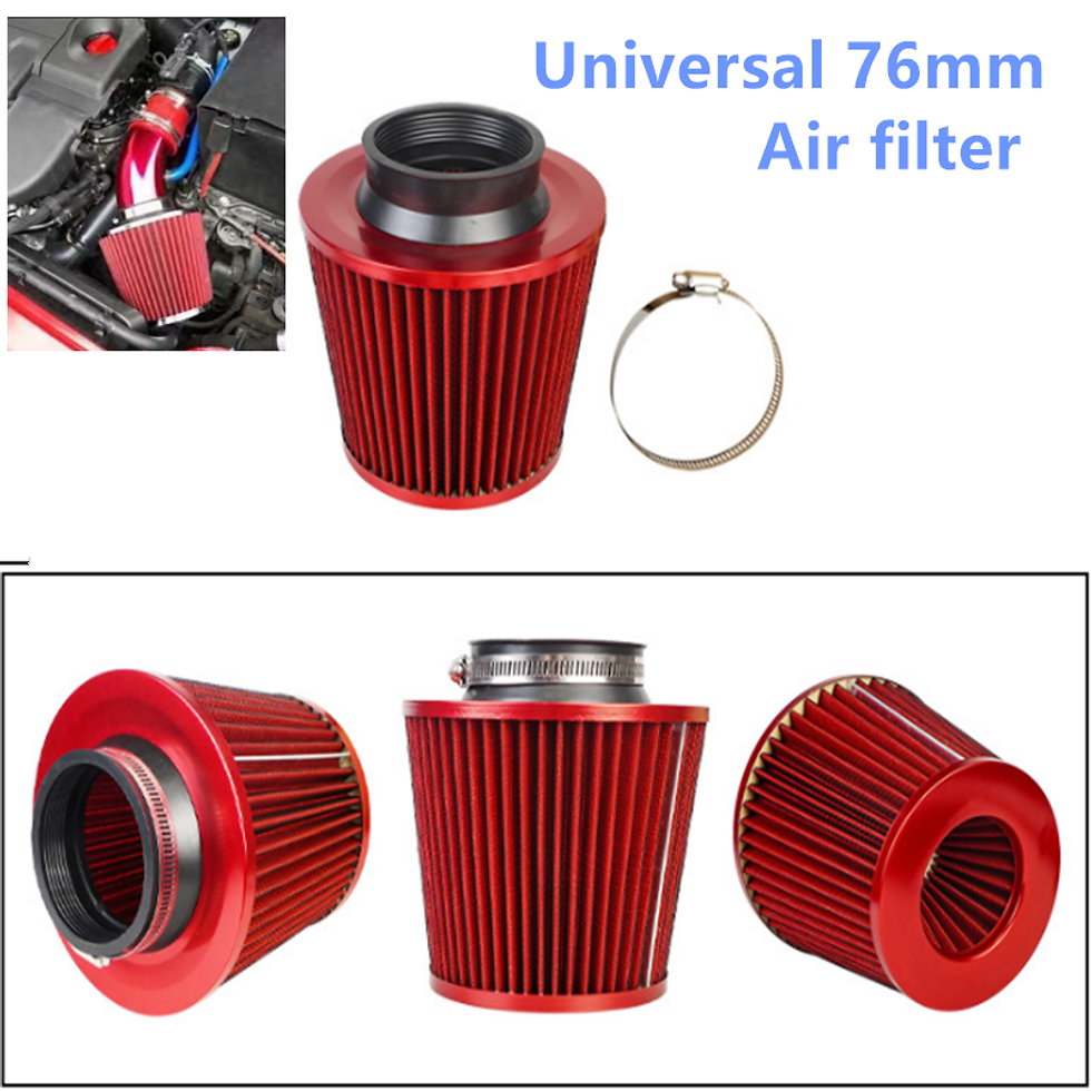 Thumbnail: Car Modified 76MM Universal High Flow Mushroom Head Air Filter Air Intake Kit Fo