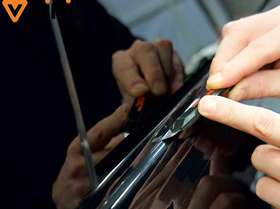Thumbnail: Glossy Black Vinyl Wrap Strip Tape Car Foil for Window Trim Door Protection Film