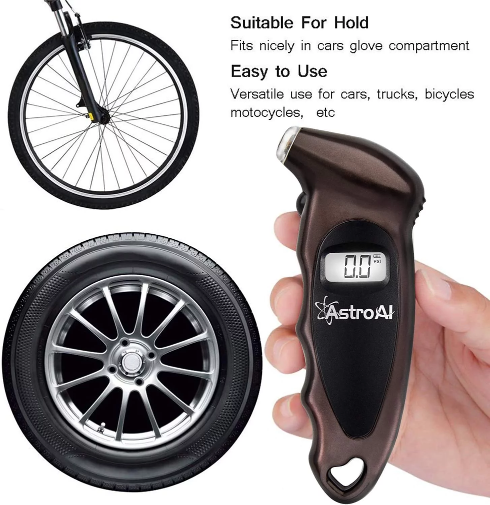 Thumbnail: Digital Tire Pressure Gauge, 3A Battery, 150 PSI, Brown, 1 Pack, for Gift