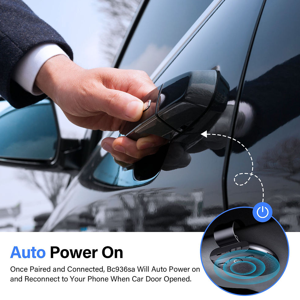 Thumbnail: Wireless Vehicle Car BT 5.0 Speakers Handsfree Car Kit Bluetooth Car Hands Free