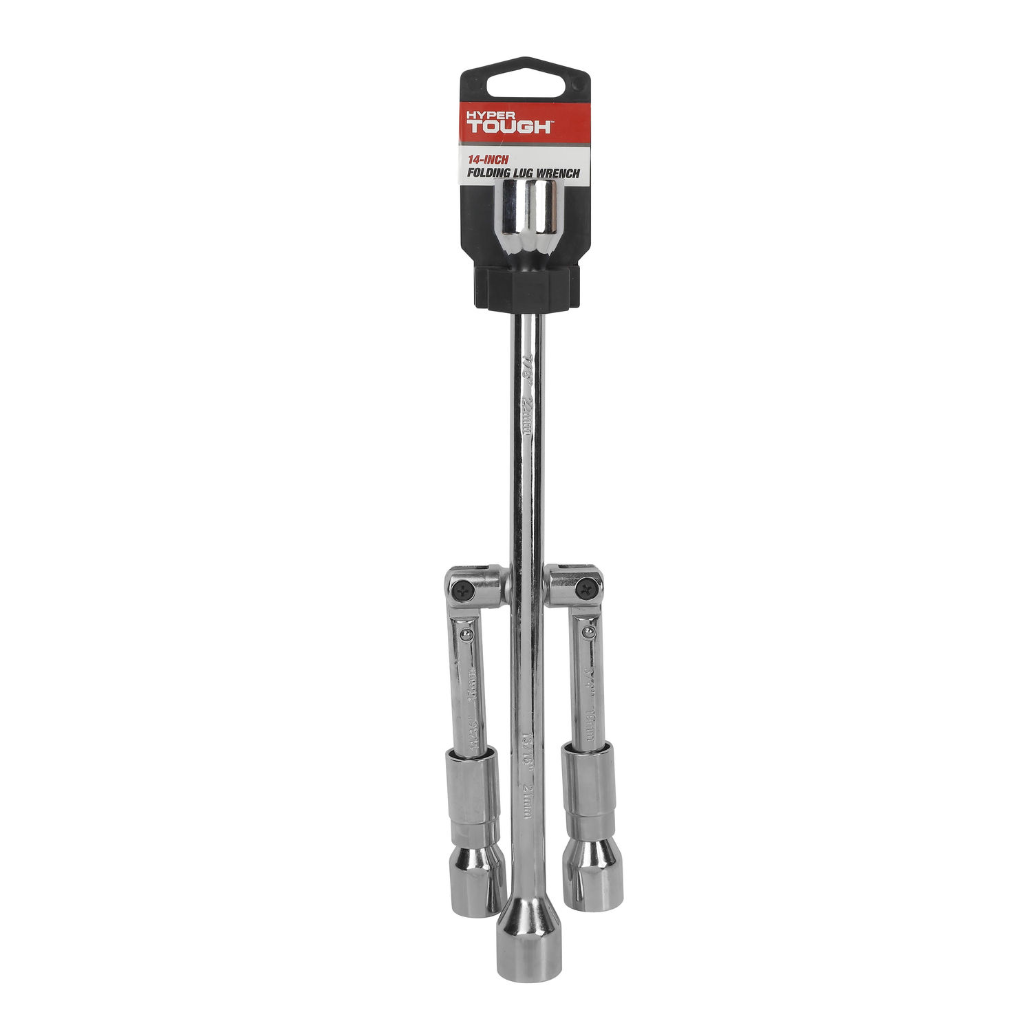 Hyper Tough Universal Automotive Steel, 14-Inch Folding Lug Wrench