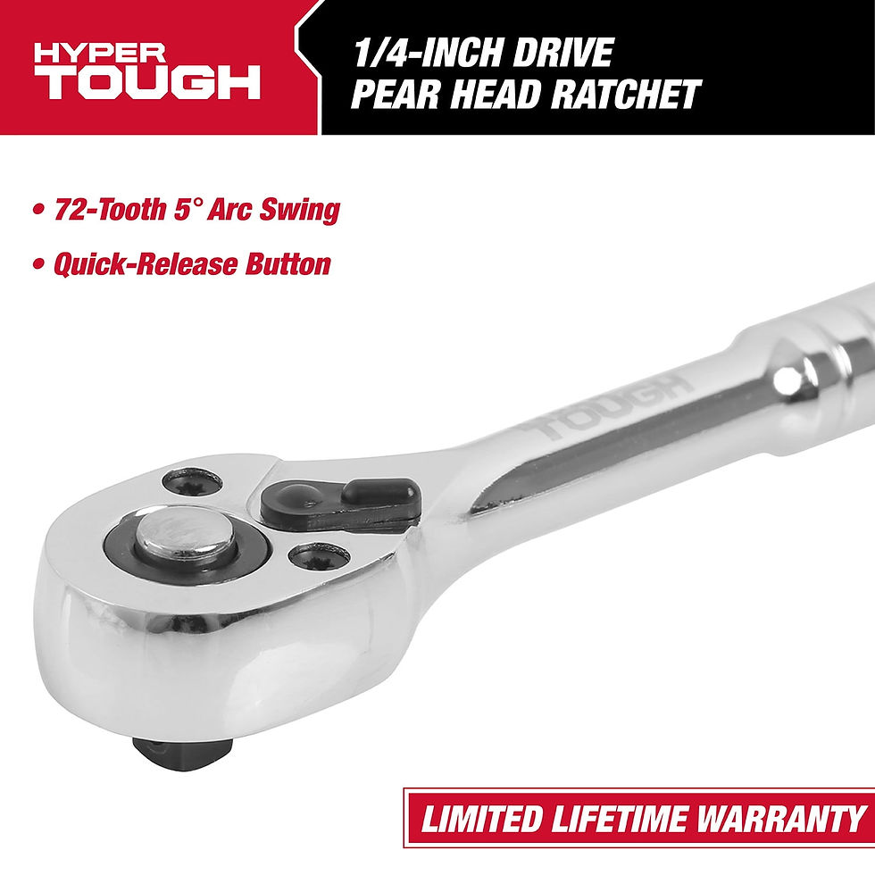 Thumbnail: Hyper Tough Chrome 3/8-inch, 72-Tooth Pear Head Ratchet, 5799V