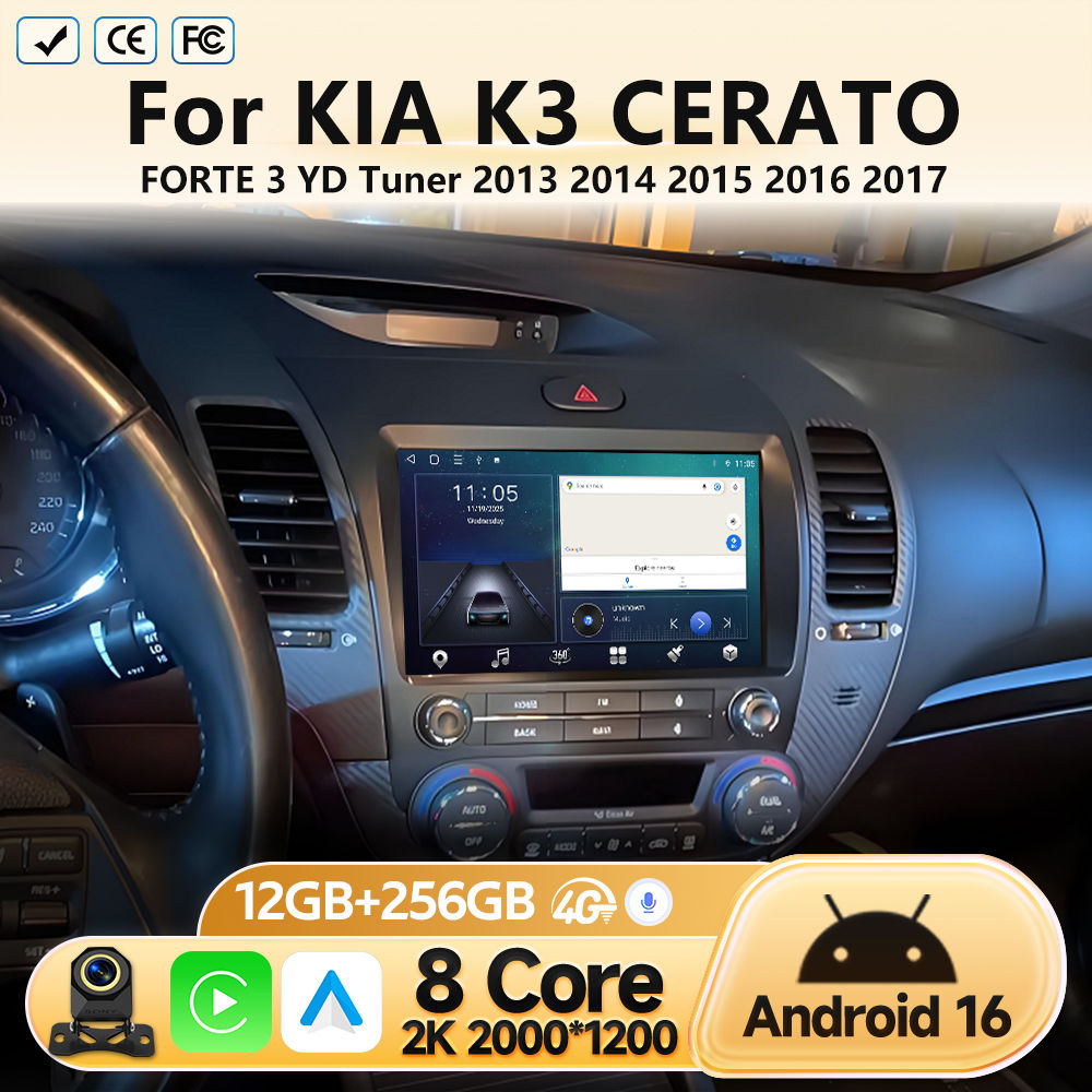Car Radio For Kia Cerato 3 K3 Forte 2013 2014 2015 2016 2017 2018 Android 16 GPS