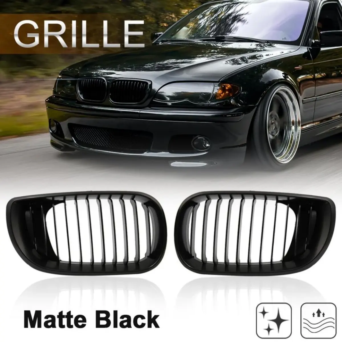 For BMW 3 Series E46 Sedan 4 Door 320i 350i 2002 2003 2004 2005 Front Bumper Rac