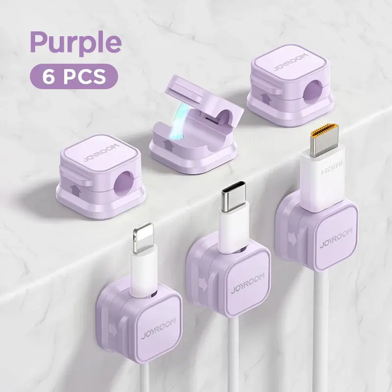 Thumbnail: Joyroom 3/6/12PCS Magnetic Cable Organizer Adhesive Phone Cable Clip Desktop Cor