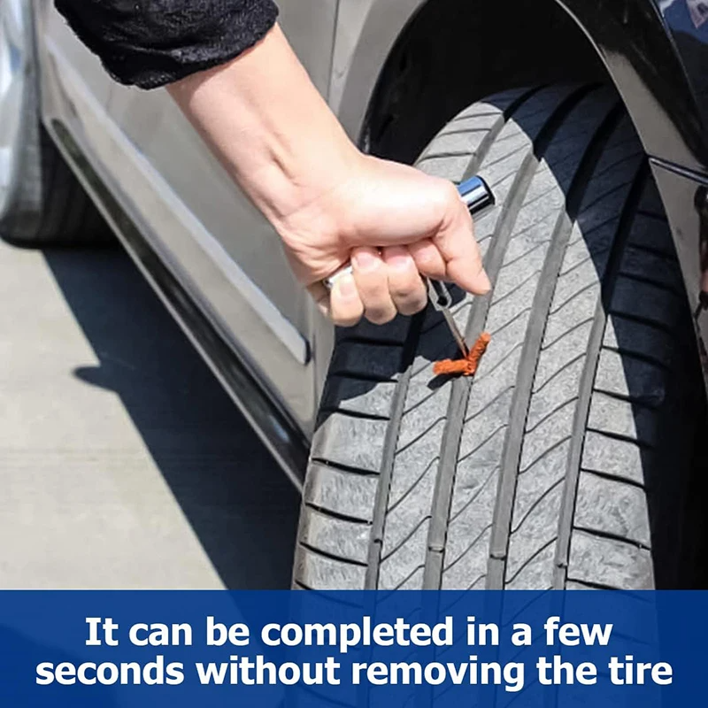 Thumbnail: Tire Repair Reamer Plug Kit Emergency Puncture Tools Set Medium Heavy Duty Strin