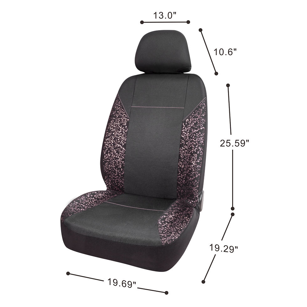 Thumbnail: Auto Drive 5 Piece Pink Splatter Seat Cover Kit Polyester Black - Universal..