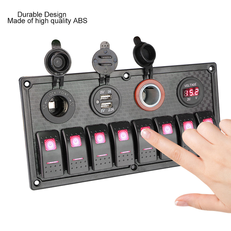 Thumbnail: 24V 12V Switch Panel 8 Buttons Car Light Toggle USB Chargers Power Adapter Carav