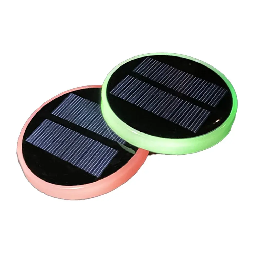 Colorful LED Light Mat for Car Cup Holders Solar Powered with Vibration Sensor C