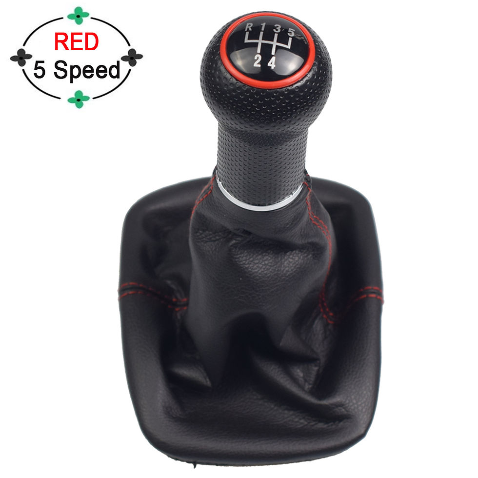 Thumbnail: Leather 5 Speed Manual Transmission MT Gear Shift Knob Gaiter Handle For Volkswa