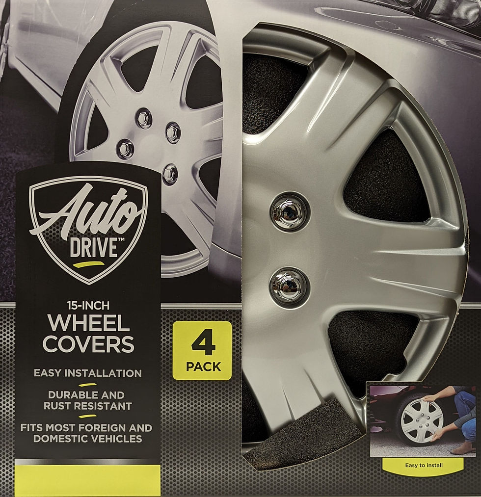 Thumbnail: 15-inch Wheel Cover, Silver Alloy Finish, Auto Drive Brand, ABS Plastic Mat..