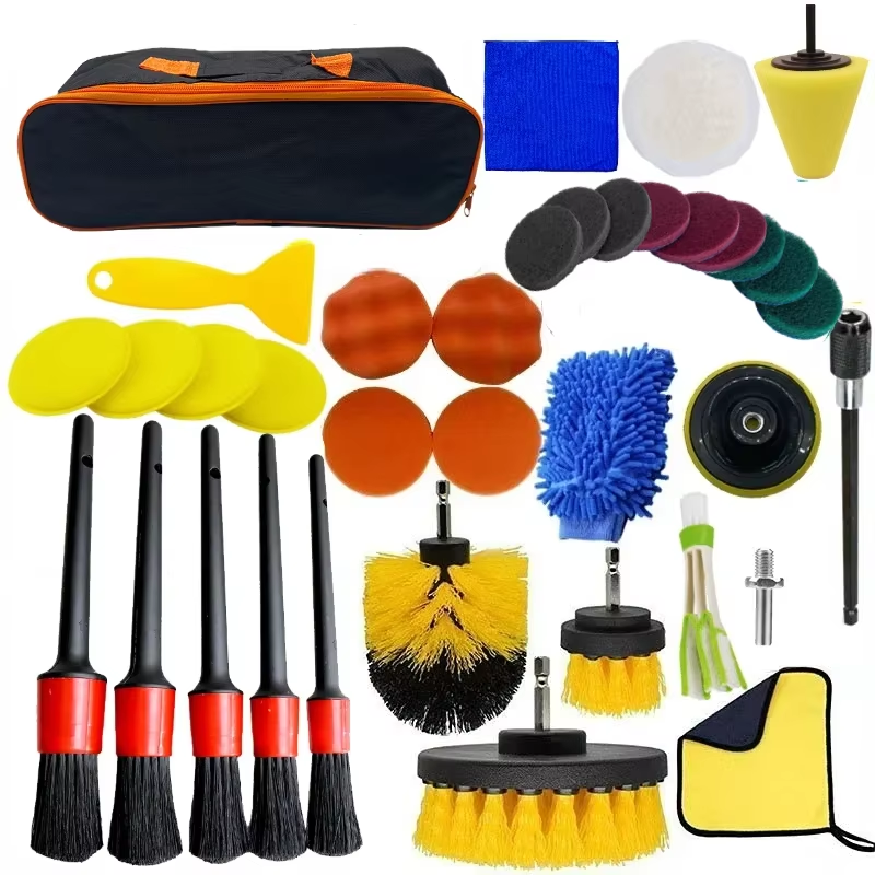 Thumbnail: New Car Cleaning Kit Scrubber Drill Detailing Brush Set Air Conditioner Vents To