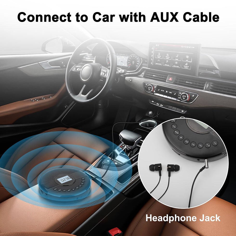 Thumbnail: Portable CD Player with Dual Stereo Speakers, EEEkit Rechargeable Walkman C..