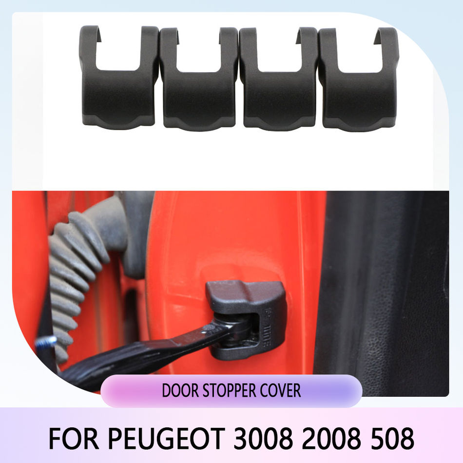 Thumbnail: Doofoto 4x Car Door Limiting Stopper Cover For Peugeot 3008 2008 508 Protective