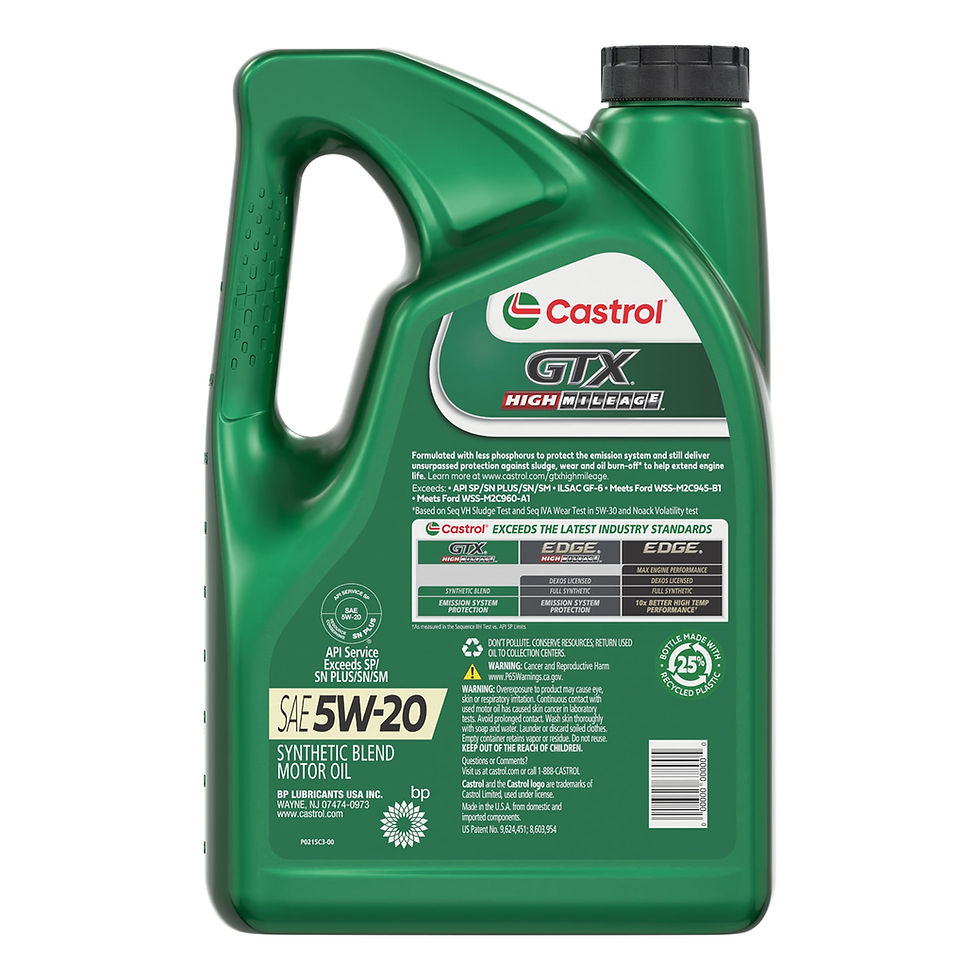 Thumbnail: Castrol GTX High Mileage 5W-20 Synthetic Blend Motor Oil, 5 Quarts