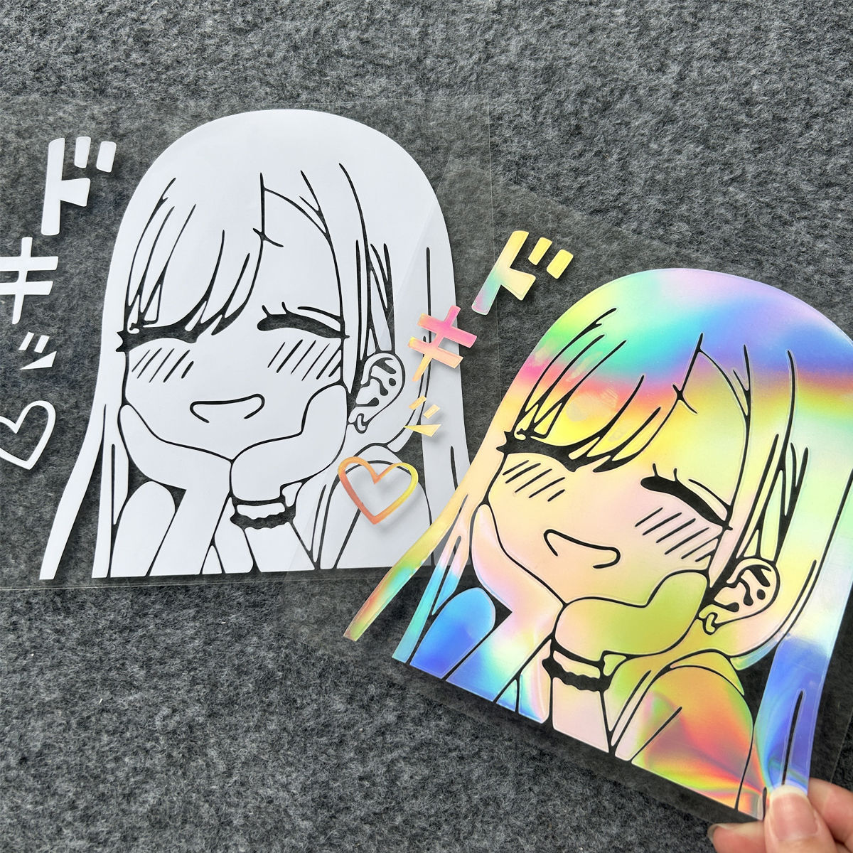 Cute Cartoon Anime Girl Reflective Car Stickers Decor Motorcycle Scooter Auto Bo