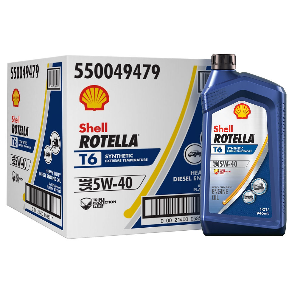 Shell Rotella T6 5W-40 Full Synthetic Diesel Engine Oil, 1qt, 6-pack