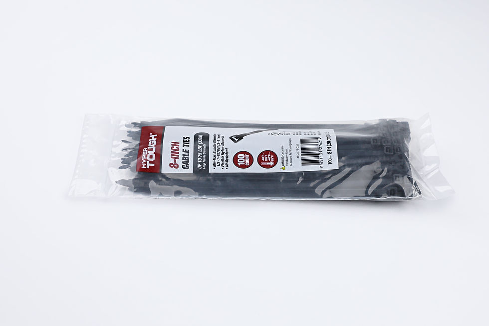 Thumbnail: Hyper Tough 8 inch 75lb Cable Ties UV Resistant Black 100 Count
