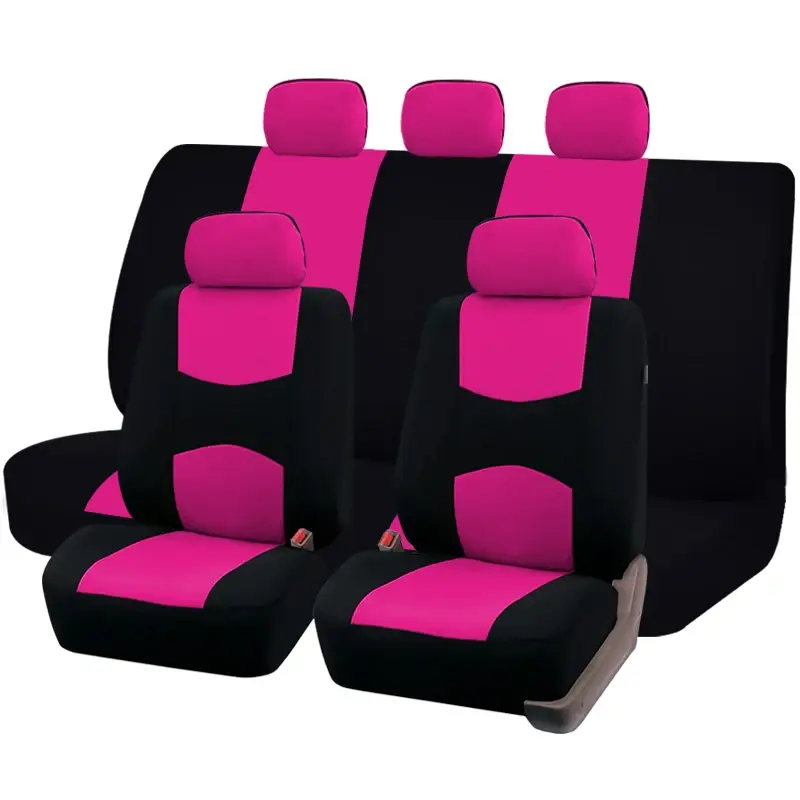 Thumbnail: Plain Fabric Bicolor Stylish Car Seat Covers Universal Polyester Car Seat Cover