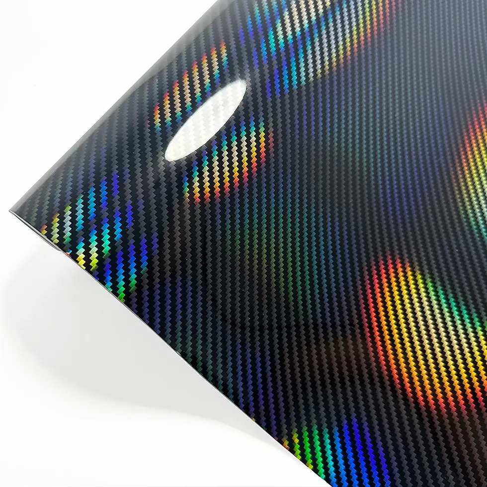 Thumbnail: High Gloss Laser Black Carbon Fiber Vinyl Film Motorcycle Body Stickers Rainbow