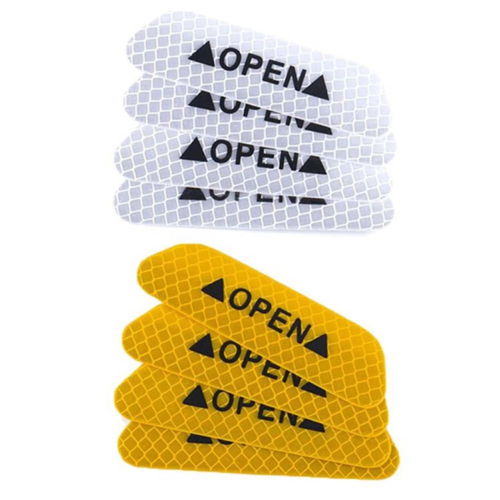4Pcs Reflective Car Vehicle Open Door Safety Mark Warning Decals Sticker Super E