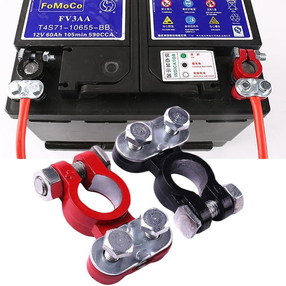 Thumbnail: 2pcs Battery Terminal Clamps Kit Aluminum-Magnesium Alloy Red Black