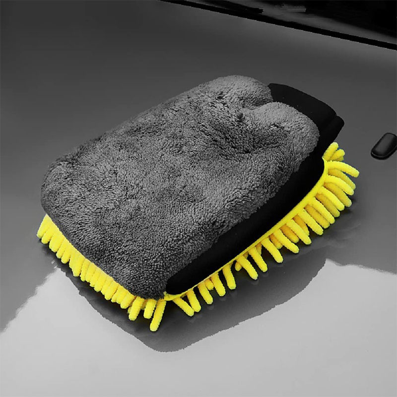 Thumbnail: 1pcs Double Sided Car Wash Gloves Car Ultra Fine Fiber Chenille Gloves Special C