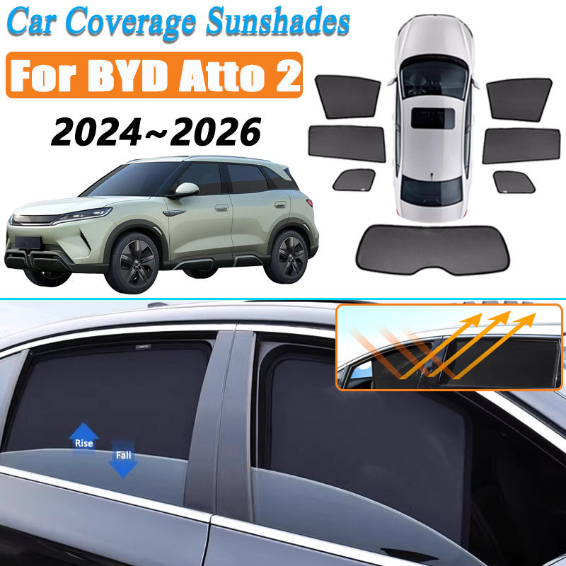 Car Mesh Sunshade For BYD ATTO2 DMI 2024-2026 Yuan Up Atto 2 S1 Pro Window Winds