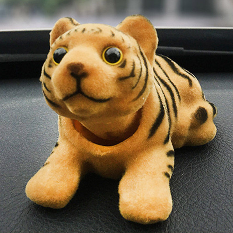 Thumbnail: Nodding dog shaking his head tiger doll resin simulation dog toy dashboard decor