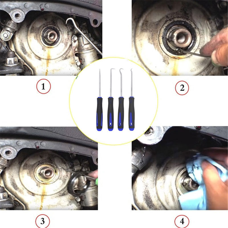 Thumbnail: 4Pcs Car Oil Seal Screwdrivers Set Car Auto Oil Seal O-Ring Seal Gasket Pick Pul