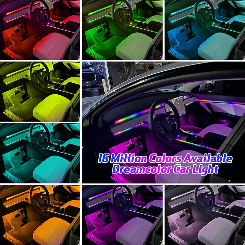 Thumbnail: Neon Car Interior Ambient Lights APP DIY Control Acrylic Strip Light Guide Fiber