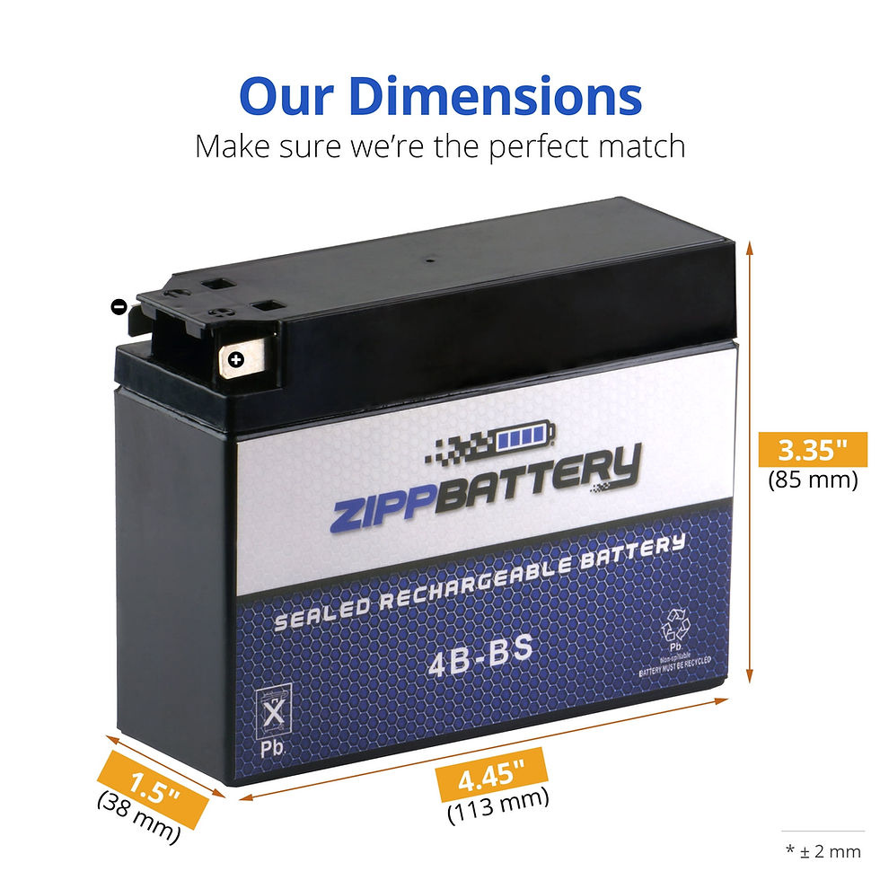 Thumbnail: Zipp Battery Yt4b-bs (4b-bs 12 Volts,2.3 Ah, 40 Cca) High Performance - Mai..