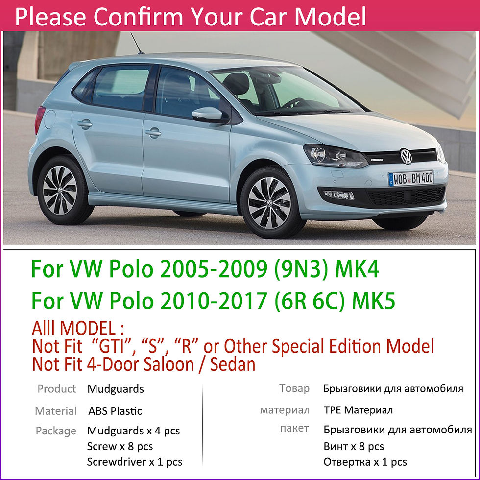Thumbnail: for Volkswagen VW Polo Mk4 MK5 9N3 6C 6R 2005~2017 Fender Mud Guard Flaps Splash