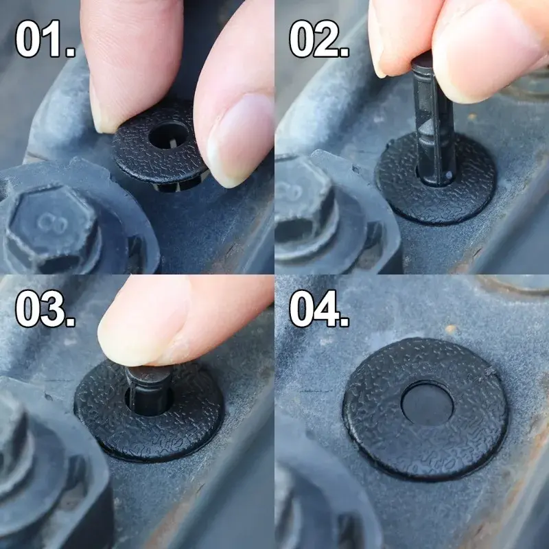 Thumbnail: 50pcs Car 8mm/6mm Hole Plastic Rivets Fastener Push Clip Black Auto Vehicle Door
