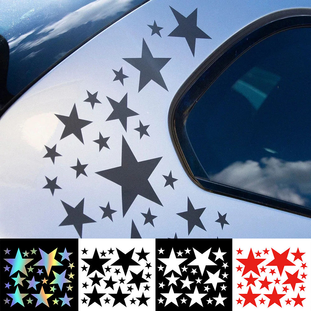24pcs star Car Vinyl Stickers & Decals for Decoration Waterproof Accessories Tun