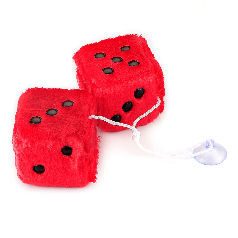 Thumbnail: Car Pendant Colorful Plush Dice Craps JDM Auto Rear View Mirror Charms Hanging S
