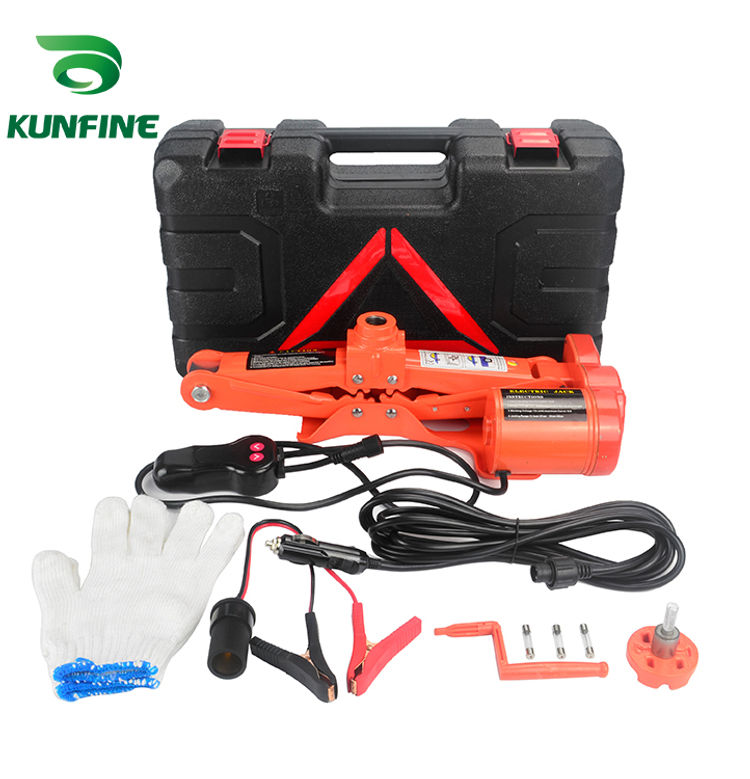 Thumbnail: KUNFINE Portable 12V Car Jack 3Ton Electric Jack Auto Lift Scissor Jack Lifting