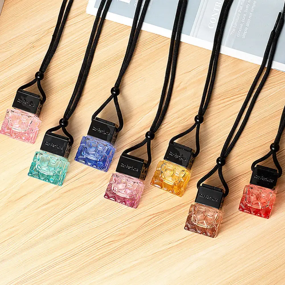 10ml Empty Glass Bottles Car Hanging Perfume Rearview Mirror Ornament Air Freshe
