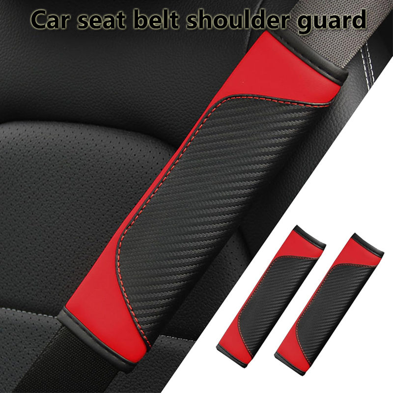 Car PU Leather seat belt cover Carbon fiber leather General Motors Seat Belt cov