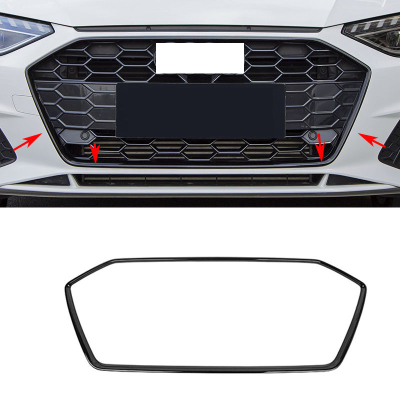 FIT FOR Audi A4 2020 2021 2022 2023 Glossy Black ABS carbon front bumper grill f