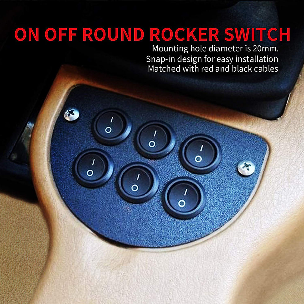 Thumbnail: 5/10PCS ON/Off Round Rocker Switches SPST 20mm Mini 12 Volt DC Mini Circle Toggl