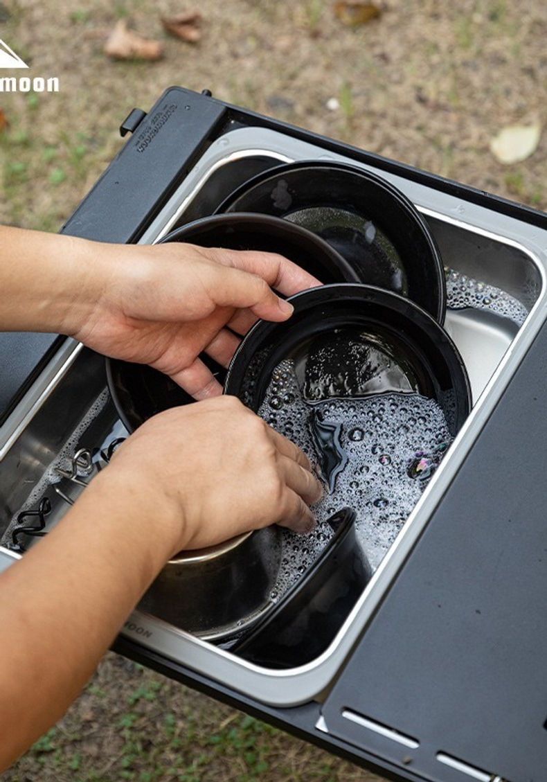 CAMPINGMOON CK-26 IGT single unit sink camping stainless steel dishwashing sink