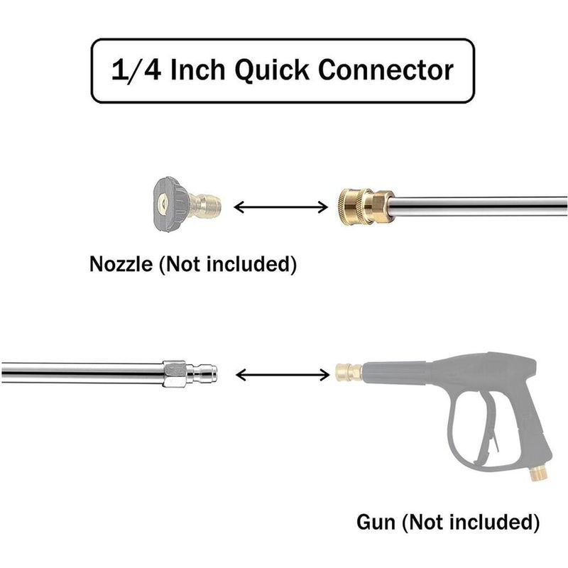 Thumbnail: Pressure Washer Extension Wand With 1/4" Quick Connector Lance Spear With Curved