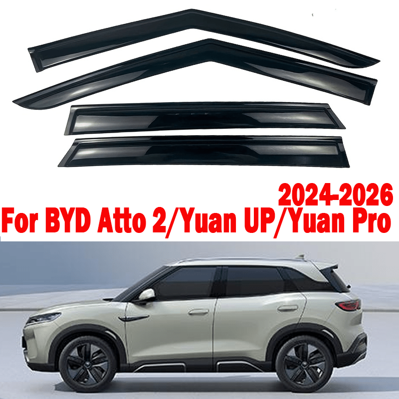 4pcs Window Visors For BYD Atto 2/Yuan UP/Yuan Pro/S1 Pro 2024-2026 Car Rain Def