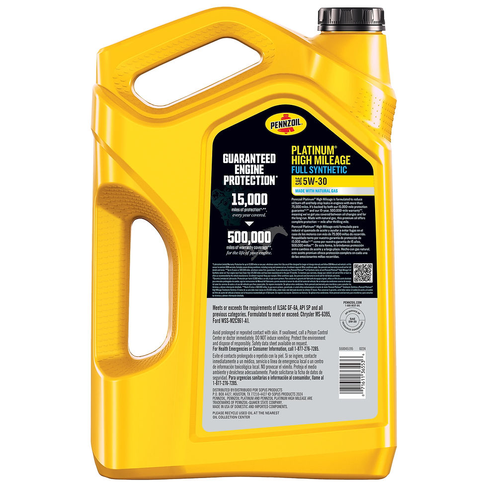 Pennzoil Platinum High Mileage Full Synthetic 5W-30 Motor Oil 5 Quart