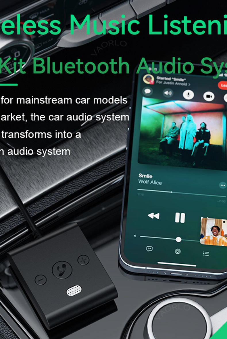 Thumbnail: Bluetooth 5.4 AUX Car Adapter Wtih Mic 3.5MM USB U-Disk Stereo Wireless Audio Re
