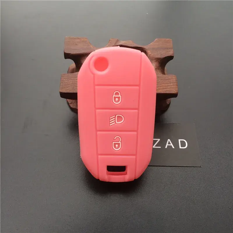 Thumbnail: ZAD Silicone Car Key Cover Case Shell Skin Holder Set for Peugeot 3008 208 308