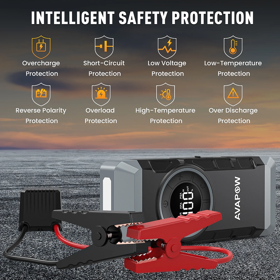 Thumbnail: AVAPOW Jump Starter with Air Compressor, 3000A Car Battery Jump Starter (For All