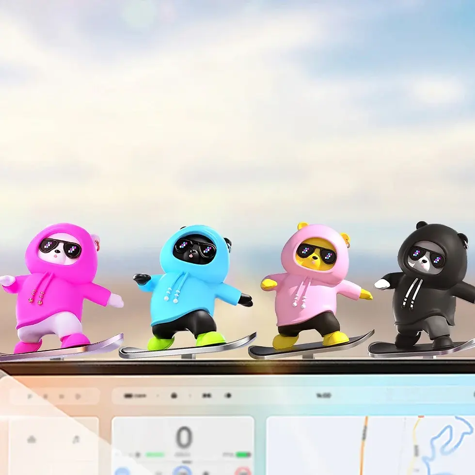 Thumbnail: Car Automatic Sliding Skateboard Bear Car Ornaments Cartoon Bear Doll Center Con
