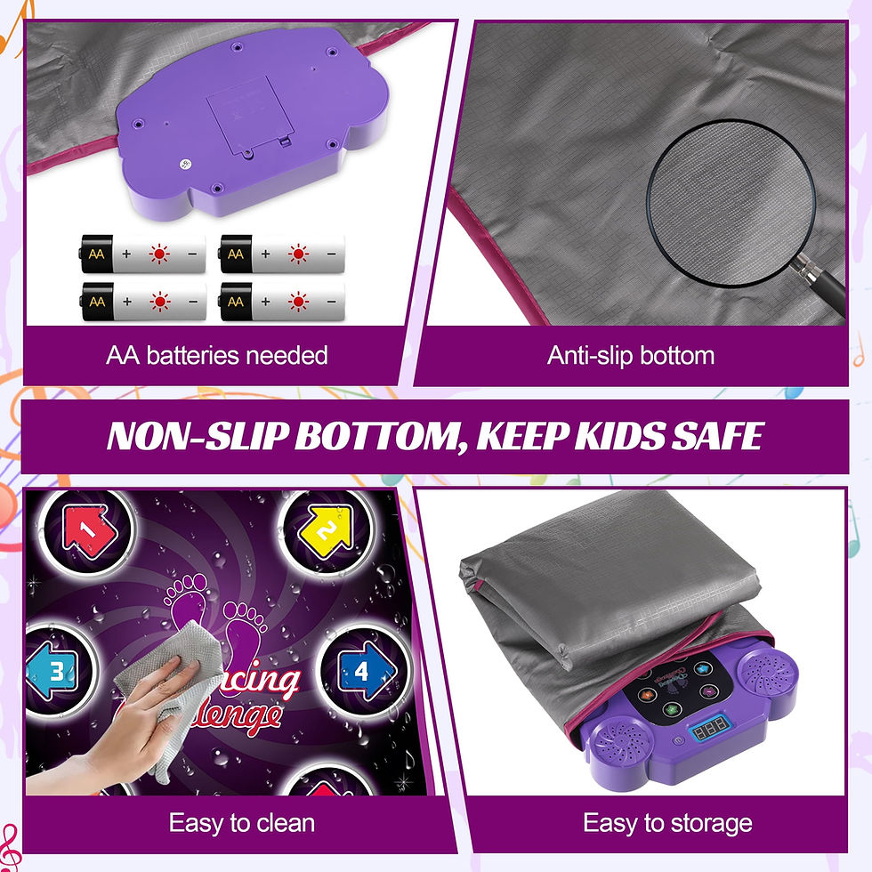 Thumbnail: DTOWER Dance Mat,Light up Dance Pad with Wireless Bluetooth Music Dance Gam..